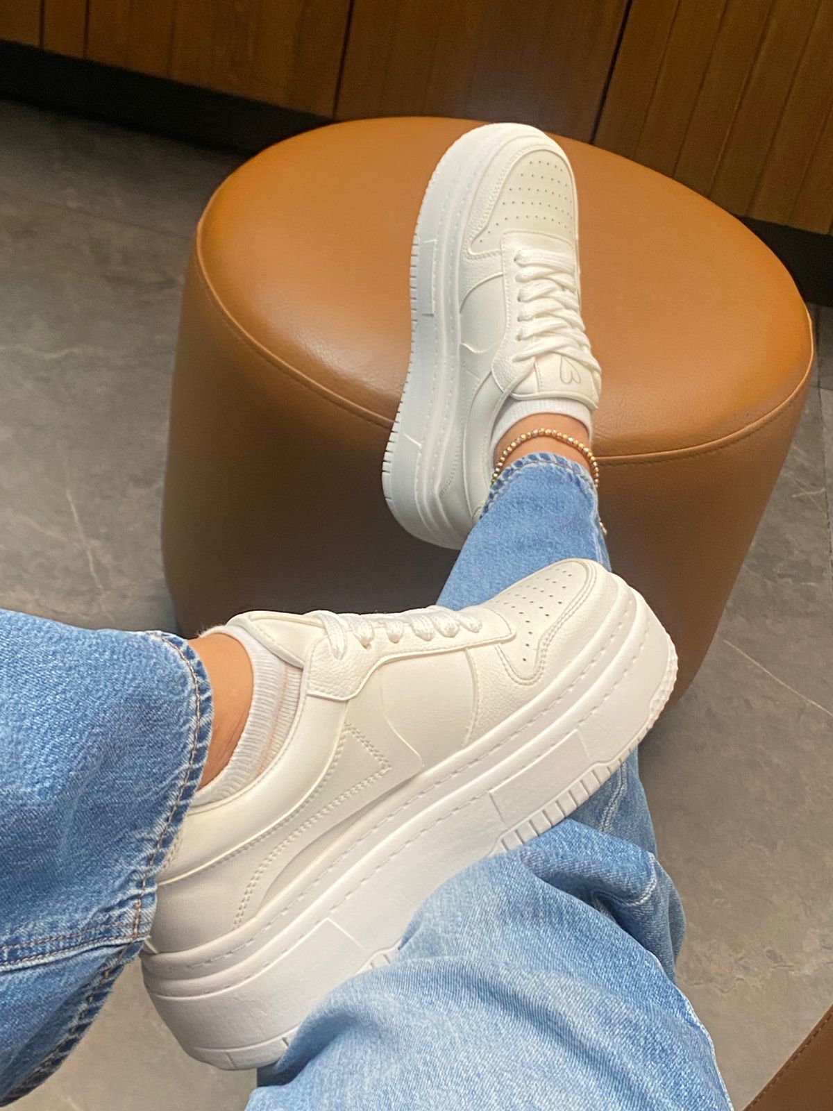 Tenis de Plataforma Blancos